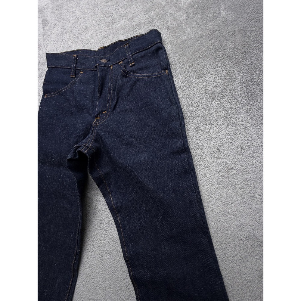 Vintage Levis‎ Bell Bottom Jeans Mens 27x32 Dark Wash Denim Student Made USA 70s - Picture 5 of 16